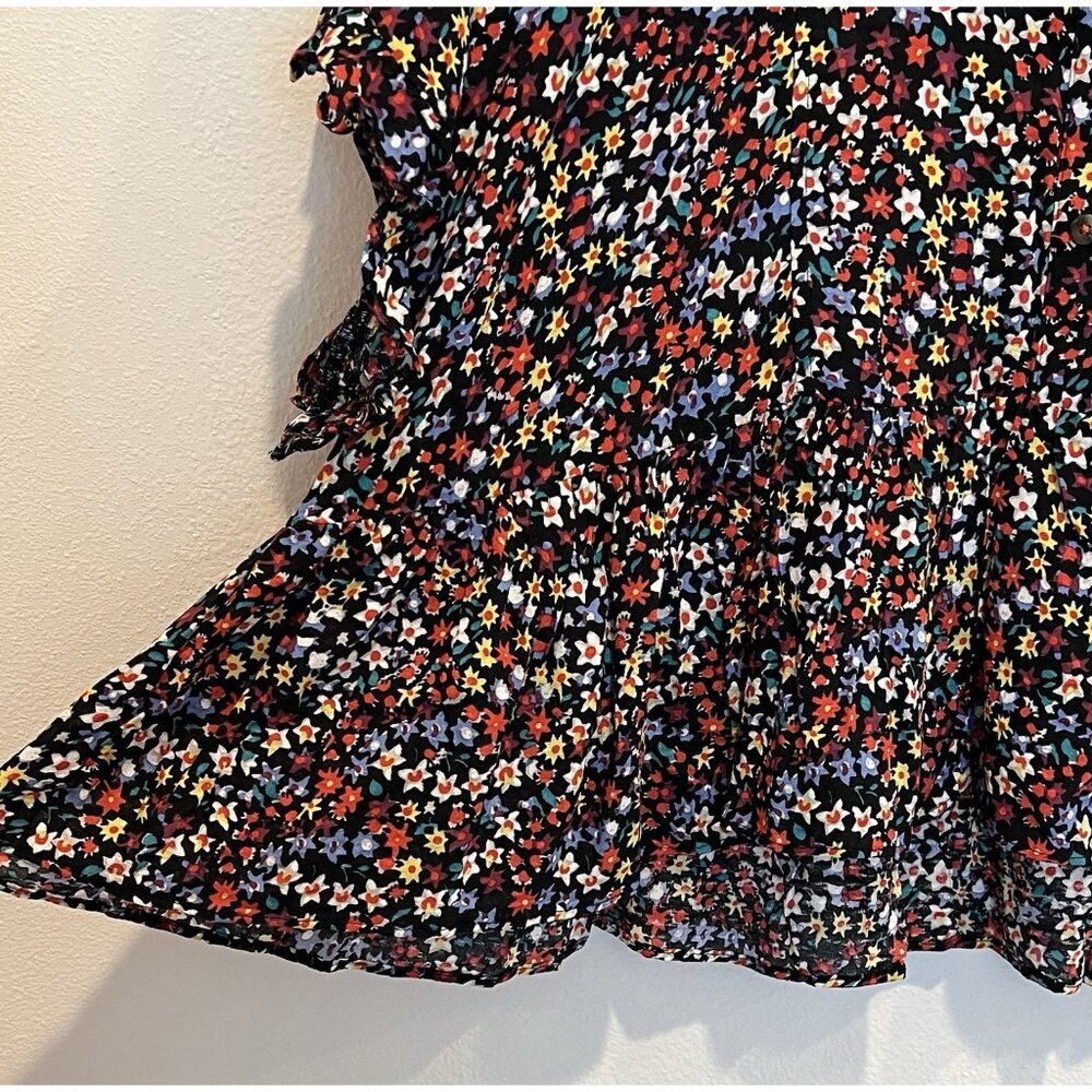 Maeve Anthropologie Mallory Ruffled Blouse Top Small Size Oversized Buttons - Picture 13 of 15